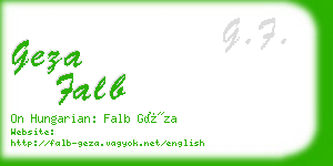 geza falb business card